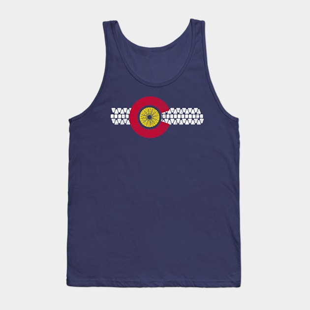 Bike Colorado State Flag Mountain Biking Art Tank Top by TeeCreations